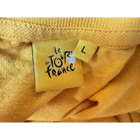 Le Tour de France Cycling Logo Polo Pullover 3-Button SS Cotton Pique Sz L - Picture 3 of 5